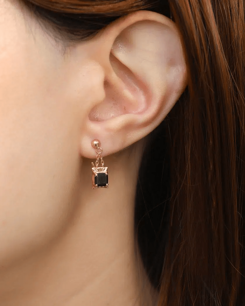Dabao Kopi Studs (Black Spinel) - Love Estella