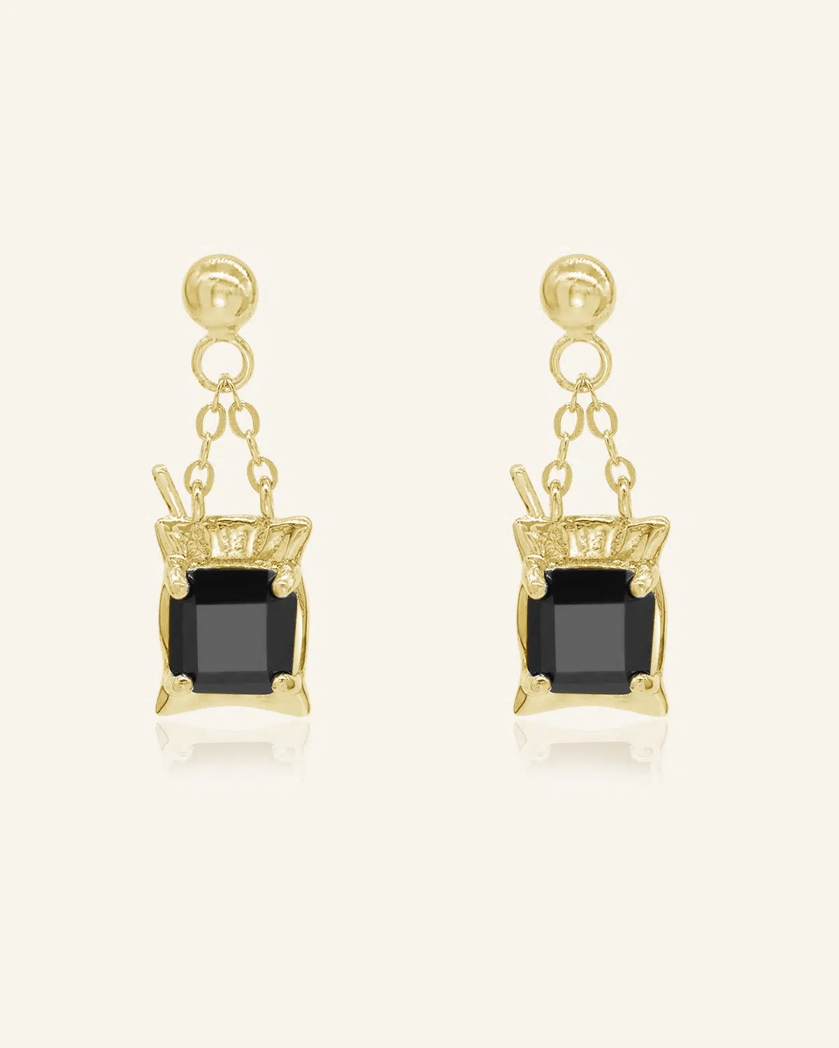Dabao Kopi Studs (Black Spinel) - Love Estella
