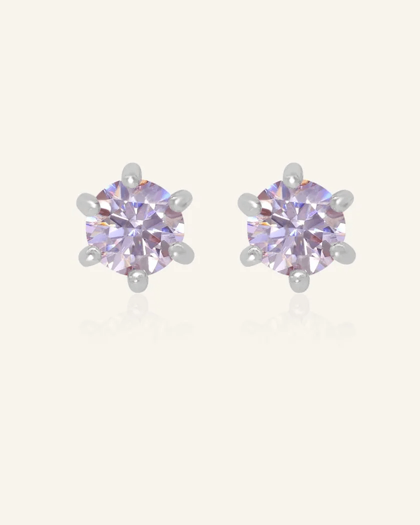 Dainty Lilac Moissanite Studs - Love Estella