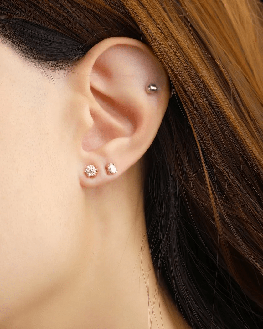 Dainty White Moissanite Studs - Love Estella