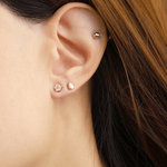 Dainty White Moissanite Studs - Love Estella