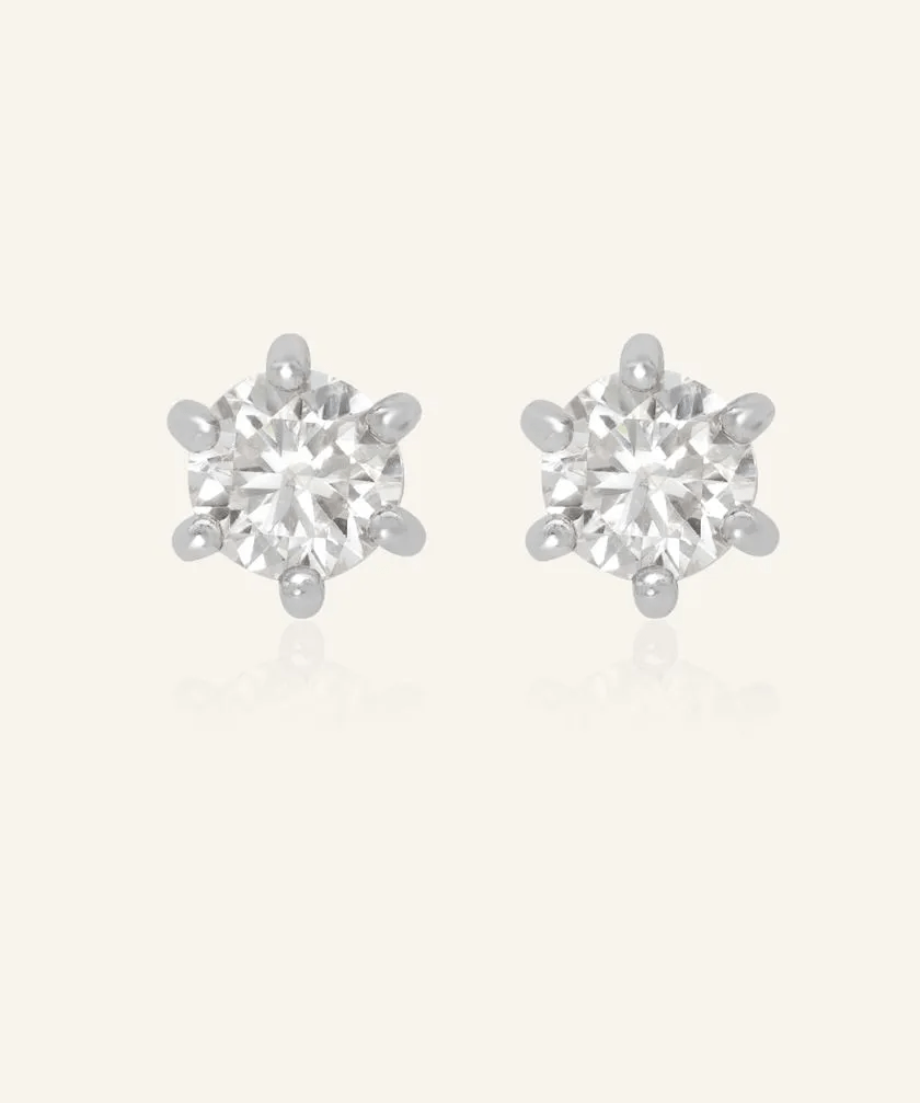 Dainty White Moissanite Studs - Love Estella