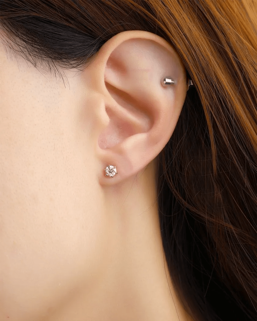 Dainty White Moissanite Studs - Love Estella