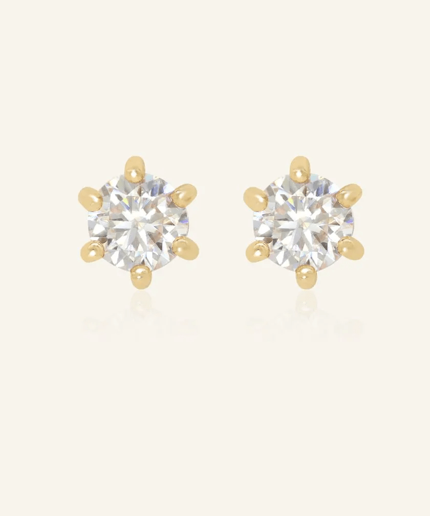 Dainty White Moissanite Studs - Love Estella