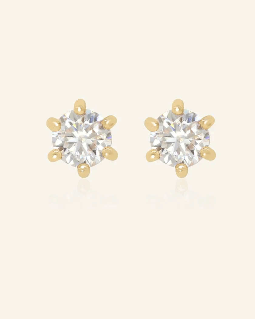 Dainty White Moissanite Studs - Love Estella