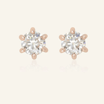 Dainty White Moissanite Studs - Love Estella