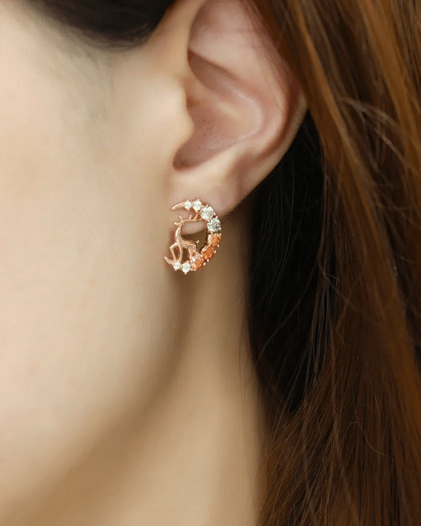 Deer Moissanite Studs - Love Estella