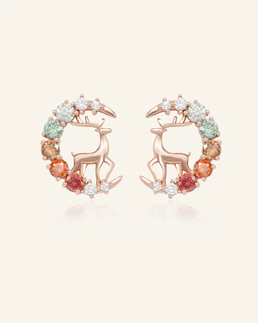 Deer Moissanite Studs - Love Estella