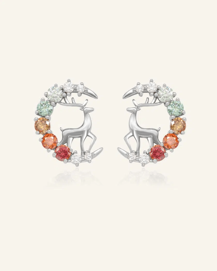 Deer Moissanite Studs - Love Estella