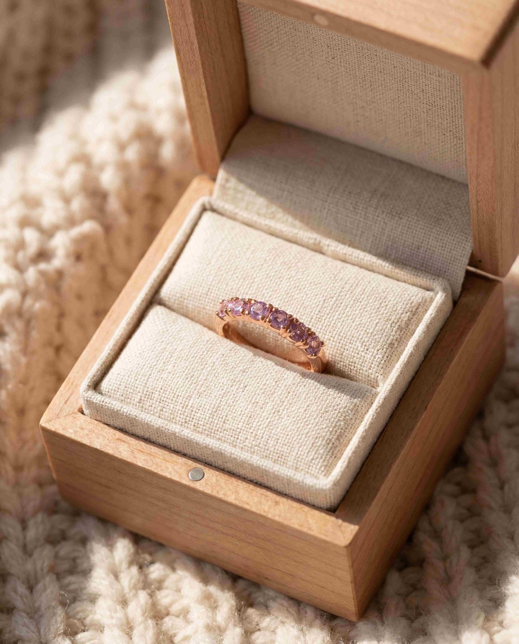 Diamond Cut Unheated Sapphire Band - Love Estella