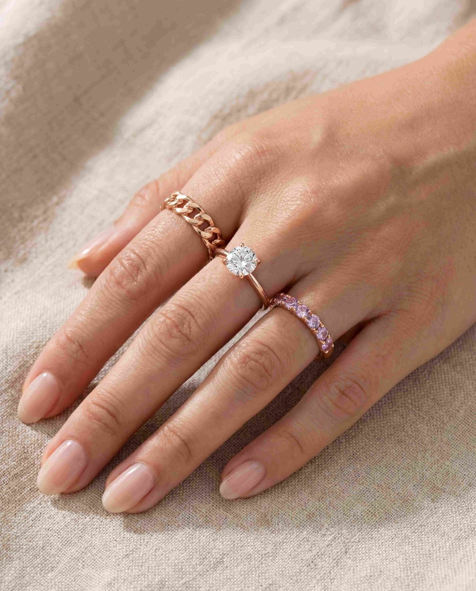 Diamond Cut Unheated Sapphire Band - Love Estella