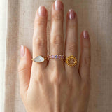 Diamond Cut Unheated Sapphire Band