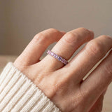 Diamond Cut Unheated Sapphire Band