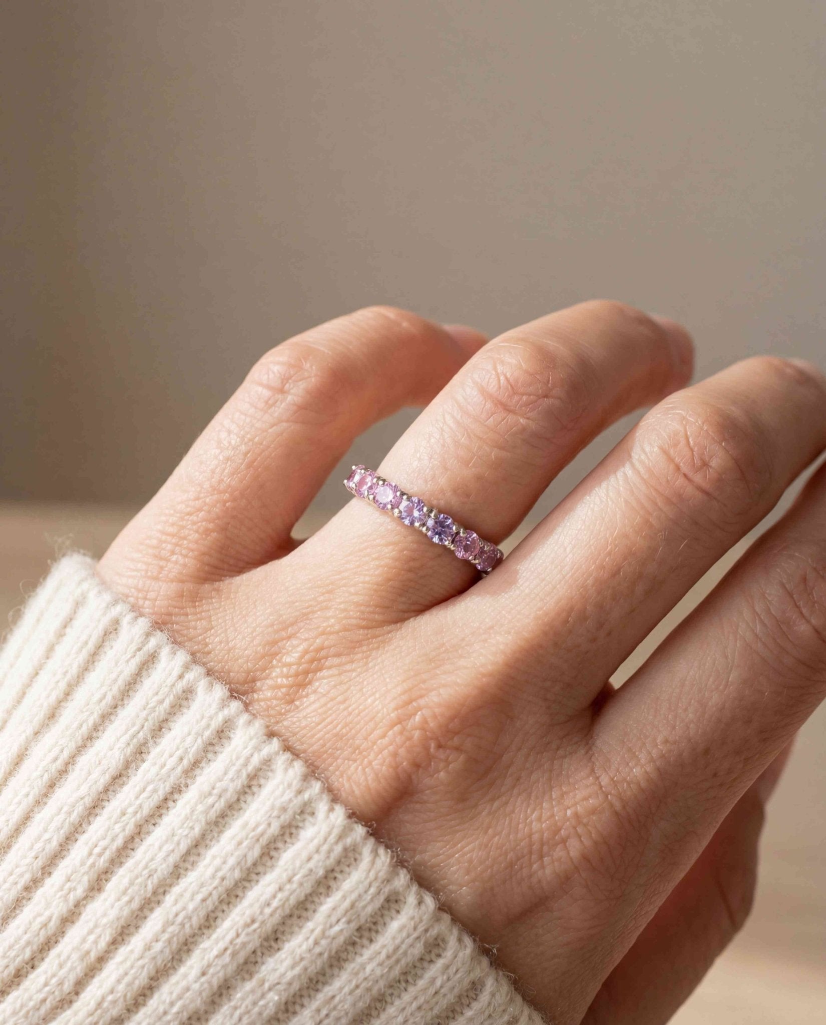 Diamond Cut Unheated Sapphire Band - Love Estella