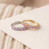 Diamond Cut Unheated Sapphire Band