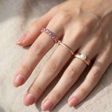 Diamond Cut Unheated Sapphire Band