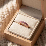Diamond Cut Unheated Sapphire Band