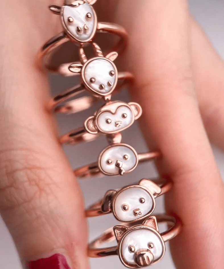 Dog Zodiac MOP Ring - Love Estella