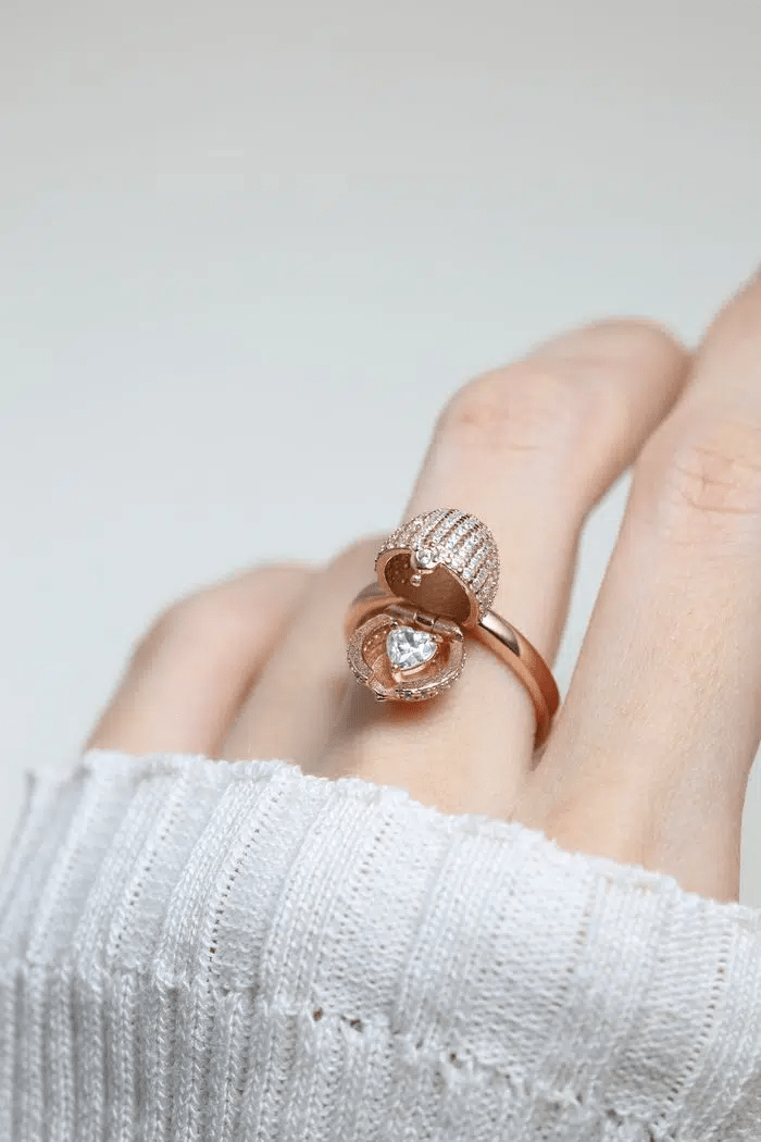 Dragon Egg Ring (White Moissanite) - Love Estella