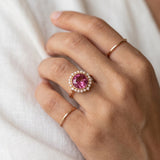 Duchess Pink Topaz Ring in rose gold worn on hand for scale