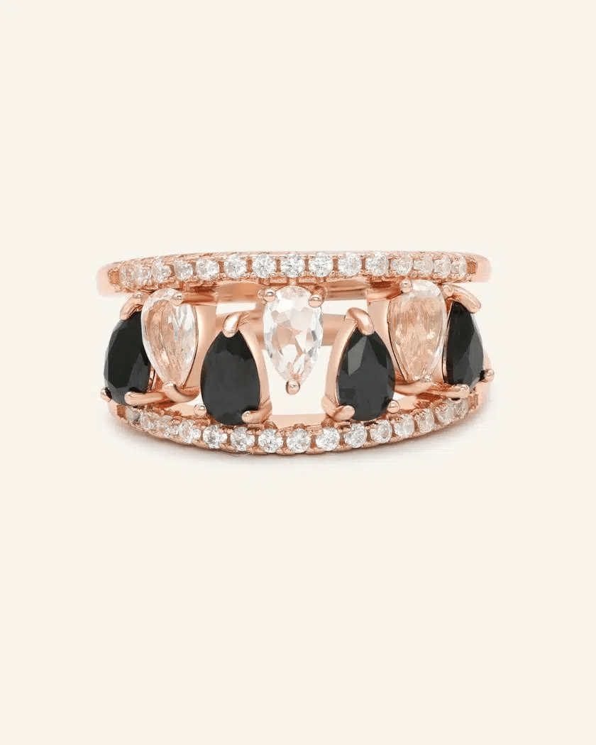 Ebony and Ivory Ring Set - Love Estella