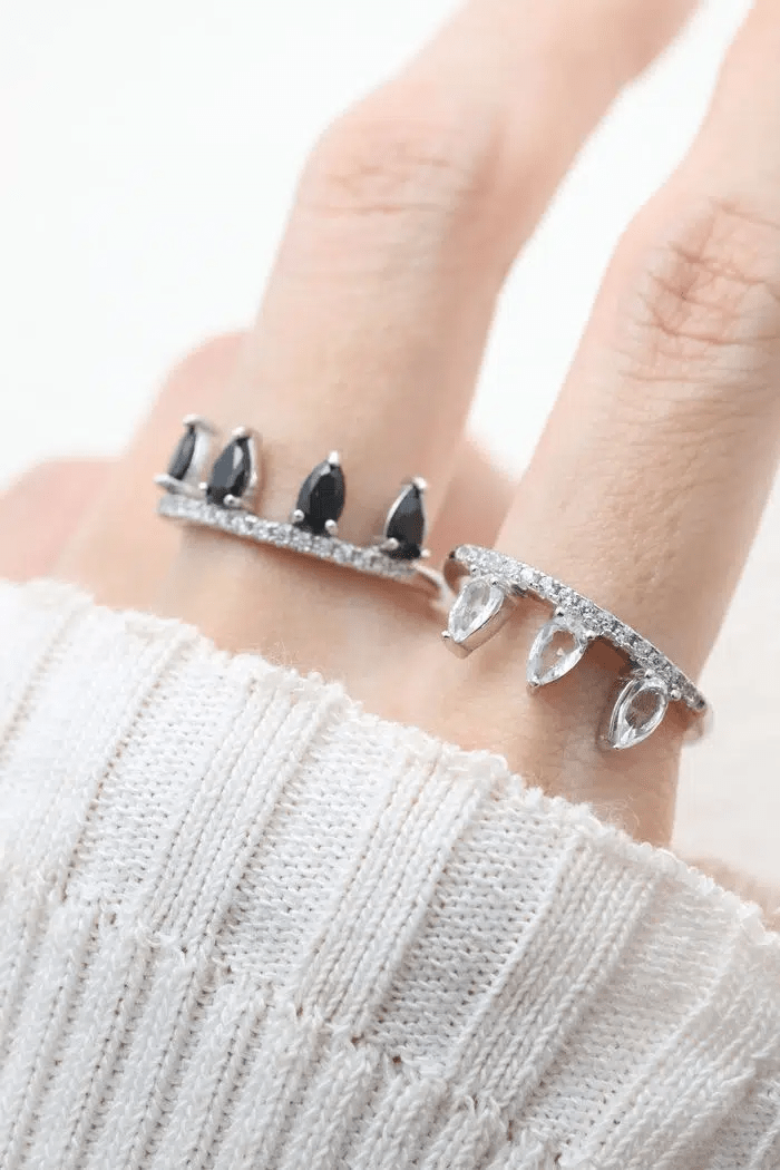 Ebony and Ivory Ring Set - Love Estella