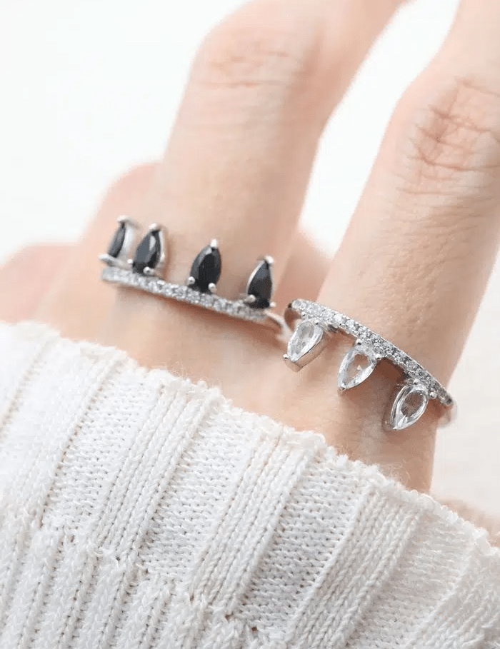 Ebony and Ivory Ring Set - Love Estella