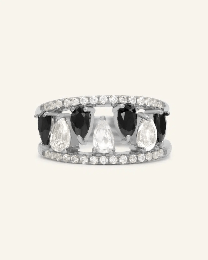 Ebony and Ivory Ring Set - Love Estella