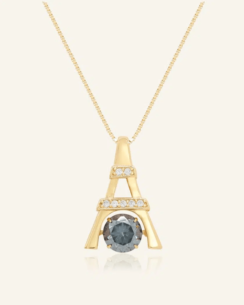 Eiffel Tower Moissanite Necklace - Love Estella