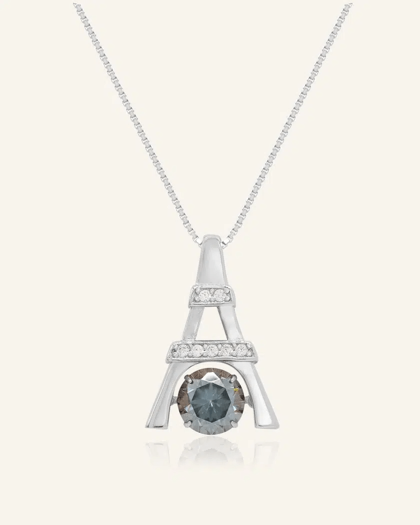 Eiffel Tower Moissanite Necklace - Love Estella
