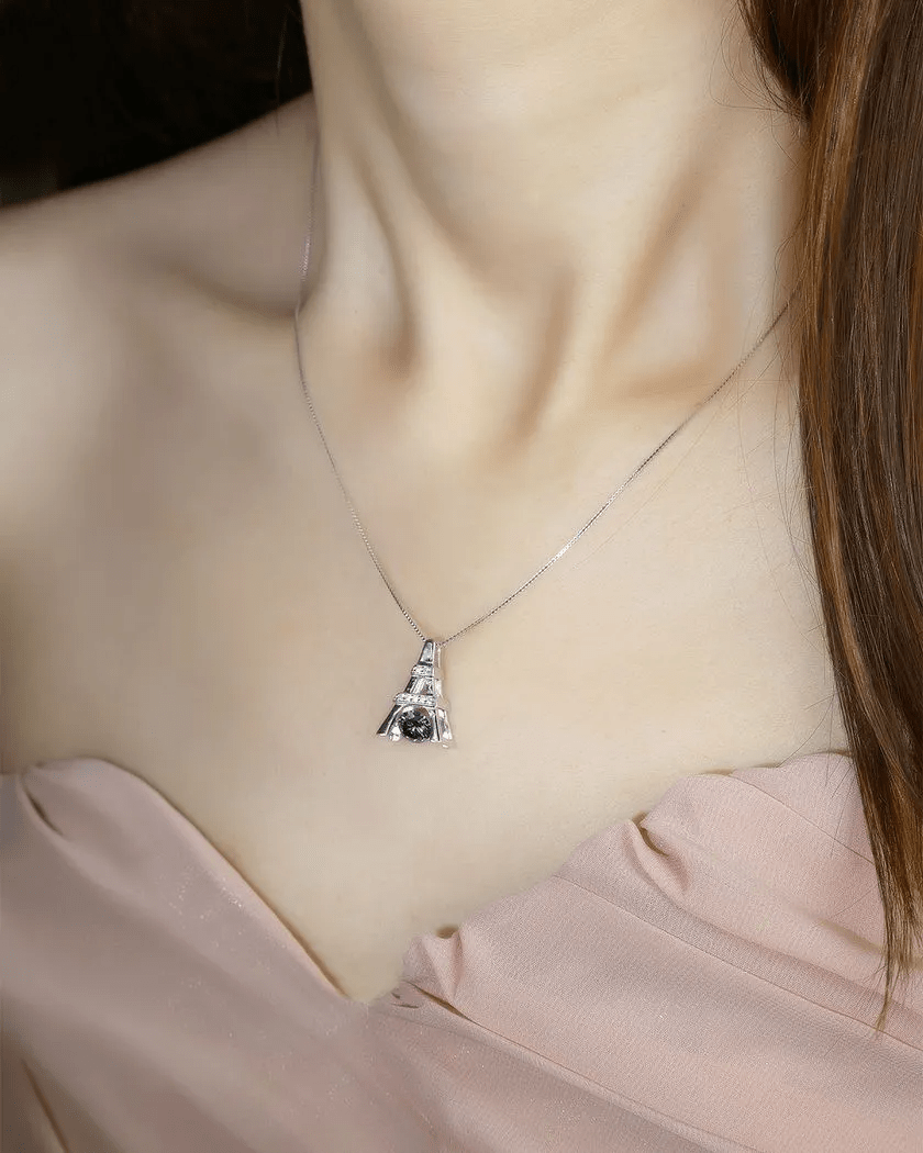 Eiffel Tower Moissanite Necklace - Love Estella