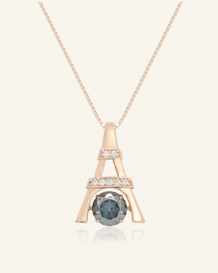 Eiffel Tower Moissanite Necklace - Love Estella