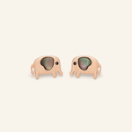 Elephant Mother of Pearl Studs (Black) - Love Estella