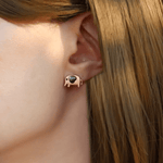 Elephant Mother of Pearl Studs (Black) - Love Estella