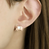Elephant Mother of Pearl Studs (White) - Love Estella