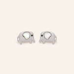 Elephant Mother of Pearl Studs (White) - Love Estella