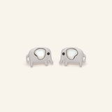 Elephant Mother of Pearl Studs (White) - Love Estella