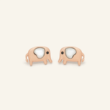 Elephant Mother of Pearl Studs (White) - Love Estella