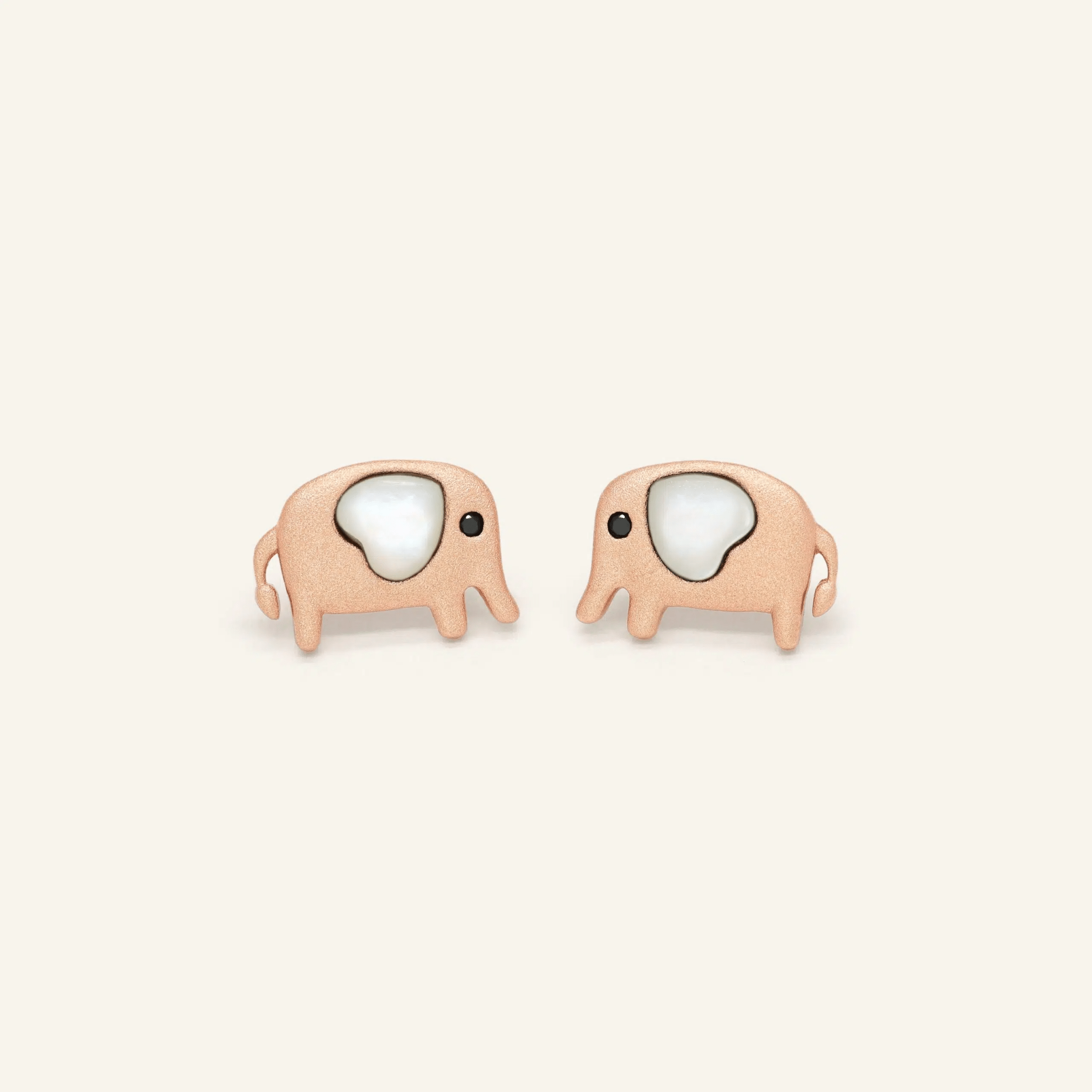 Elephant Mother of Pearl Studs (White) - Love Estella