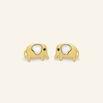 Elephant Mother of Pearl Studs (White) - Love Estella