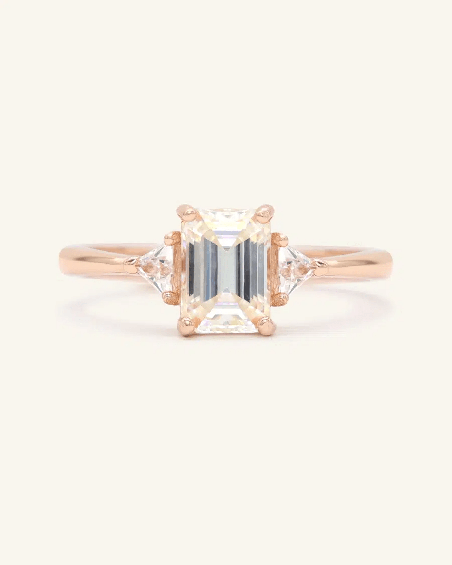 Emerald Cut Moissanite Ring by Elate - Love Estella