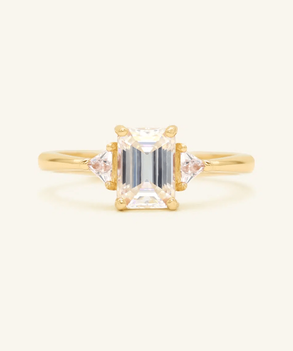 Emerald Cut Moissanite Ring by Elate - Love Estella