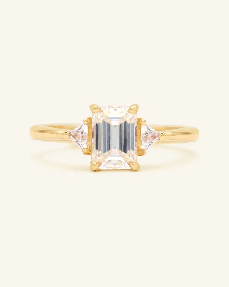 Emerald Cut Moissanite Ring by Elate - Love Estella