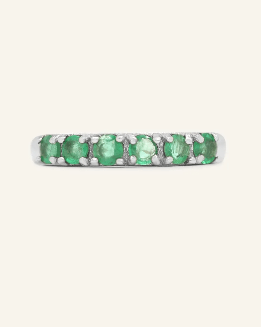 Emerald Half Eternity Band - Love Estella