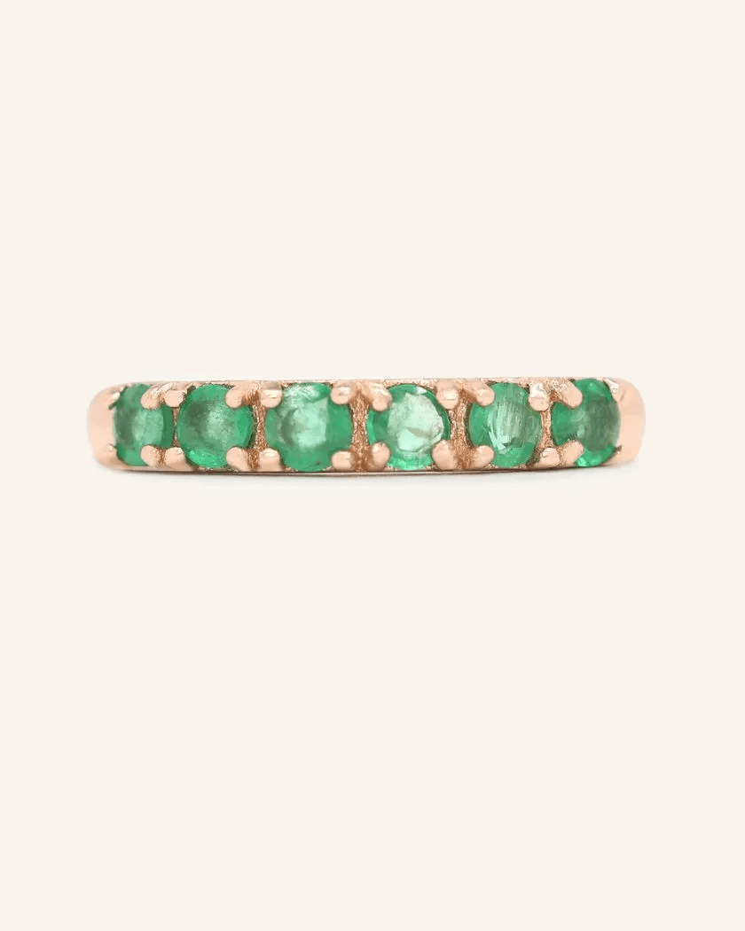 Emerald Half Eternity Band - Love Estella