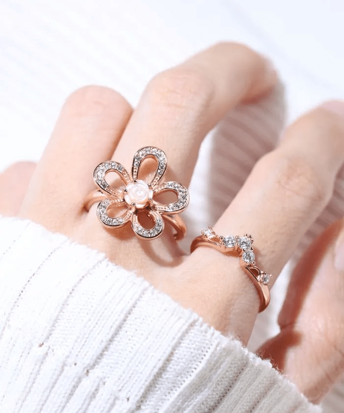 Eternal Rose Shell Ring - Love Estella