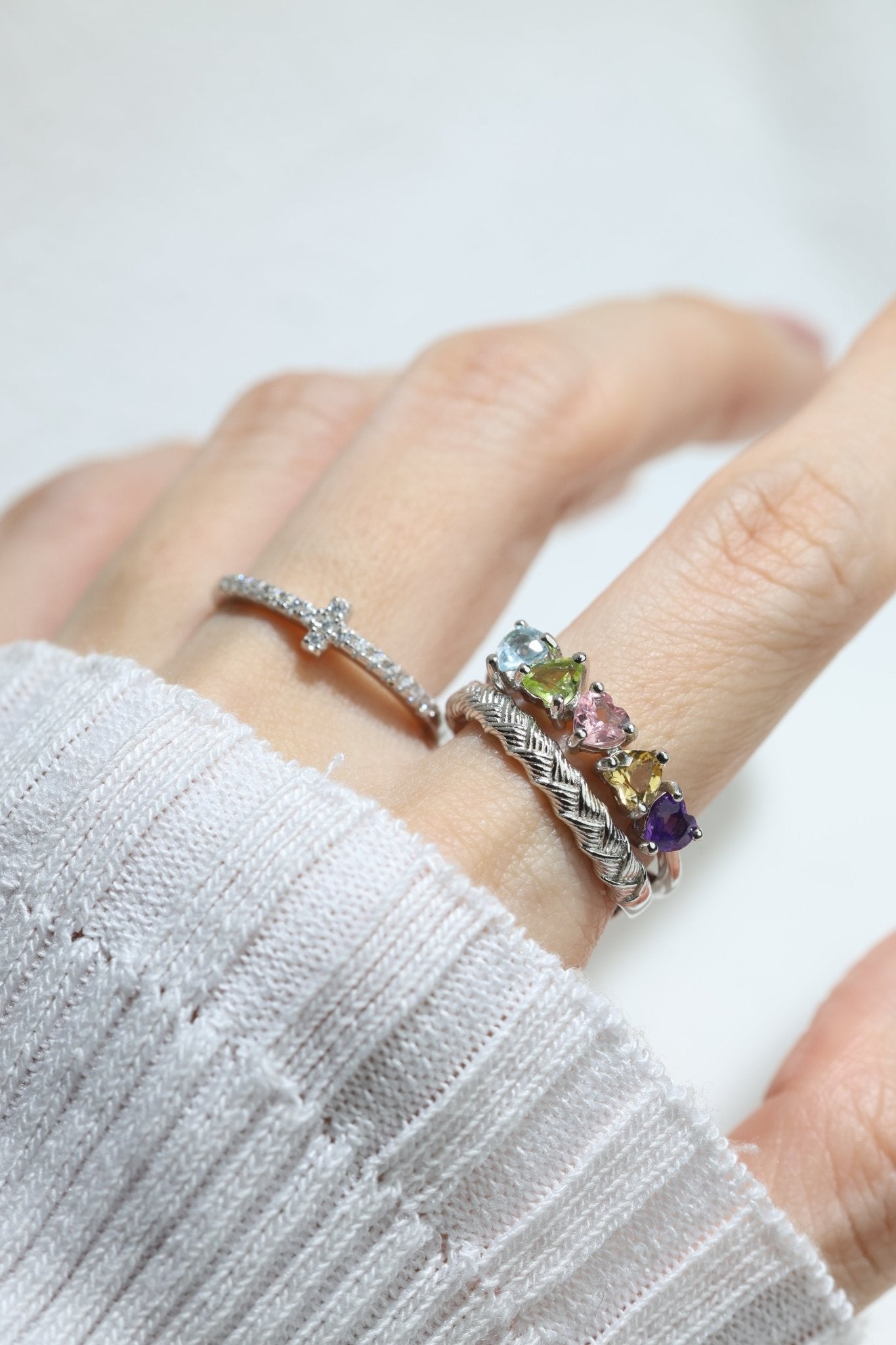 Eternity Heart Gemstones Band - Love Estella