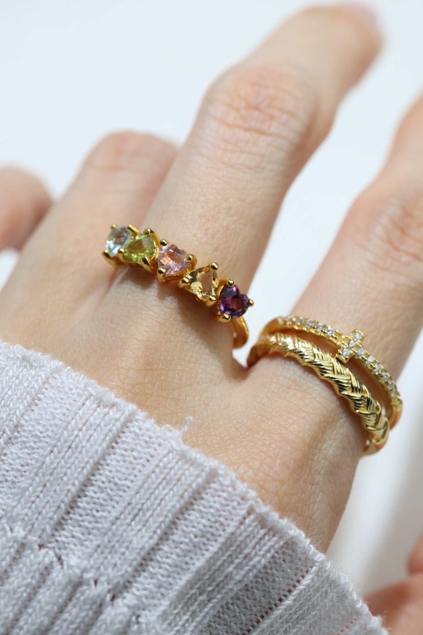 Eternity Heart Gemstones Band - Love Estella