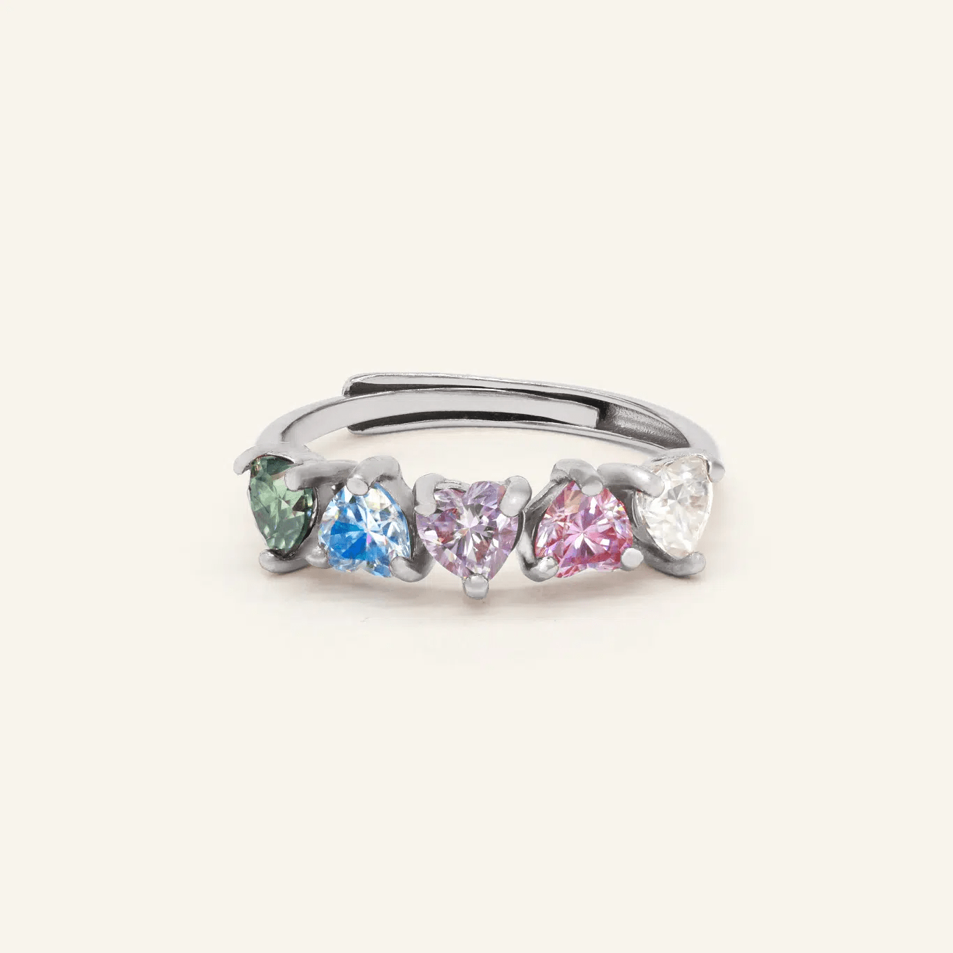 Eternity Heart Moissanite Band (Pastel Rainbow) by Elate - Love Estella