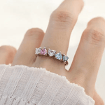 Eternity Heart Moissanite Band (Pastel Rainbow) by Elate - Love Estella